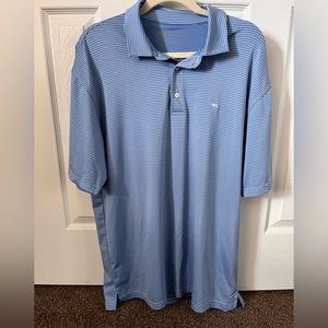 Onward Reserve polo in light blue/white stripes - LARGE